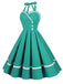 Robe trapèze unie à col licou des années 1950 Rockabilly Pin Up