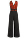 Combinaison patchwork papillon orange à col en V
