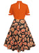 [Prévente] Robe trapèze citrouille d'Halloween orange des années 1950