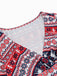 Robe de Noël patchwork à col en V des années 1950