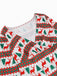 Robe de Noël patchwork à col en V des années 1950