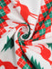 Robe de Noël patchwork à col en V des années 1950