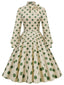 Robe trapèze Bowknot à pois des années 1950 Cocktail Chic