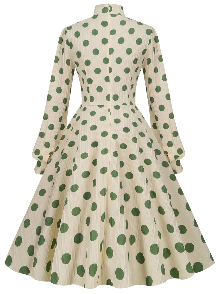 Robe trapèze Bowknot à pois des années 1950 Cocktail Chic