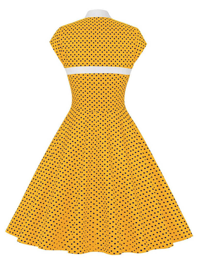 Robe à col cœur à pois des années 1950 Rockabily Cocktail