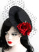 Bonnet en maille noir Retro 3D Roses