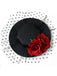 Bonnet en maille noir Retro 3D Roses