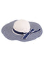 Chapeau de soleil en paille bleu marine Retro Classic Stripes