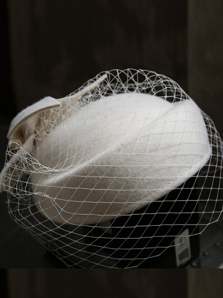 Bérets en maille à décor de perles Vintage, chapeau en laine