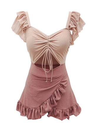 Maillot de Bain Rose à Volants des Années 1940