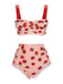 Ensemble Tankini Cami Fraise en Dentelle