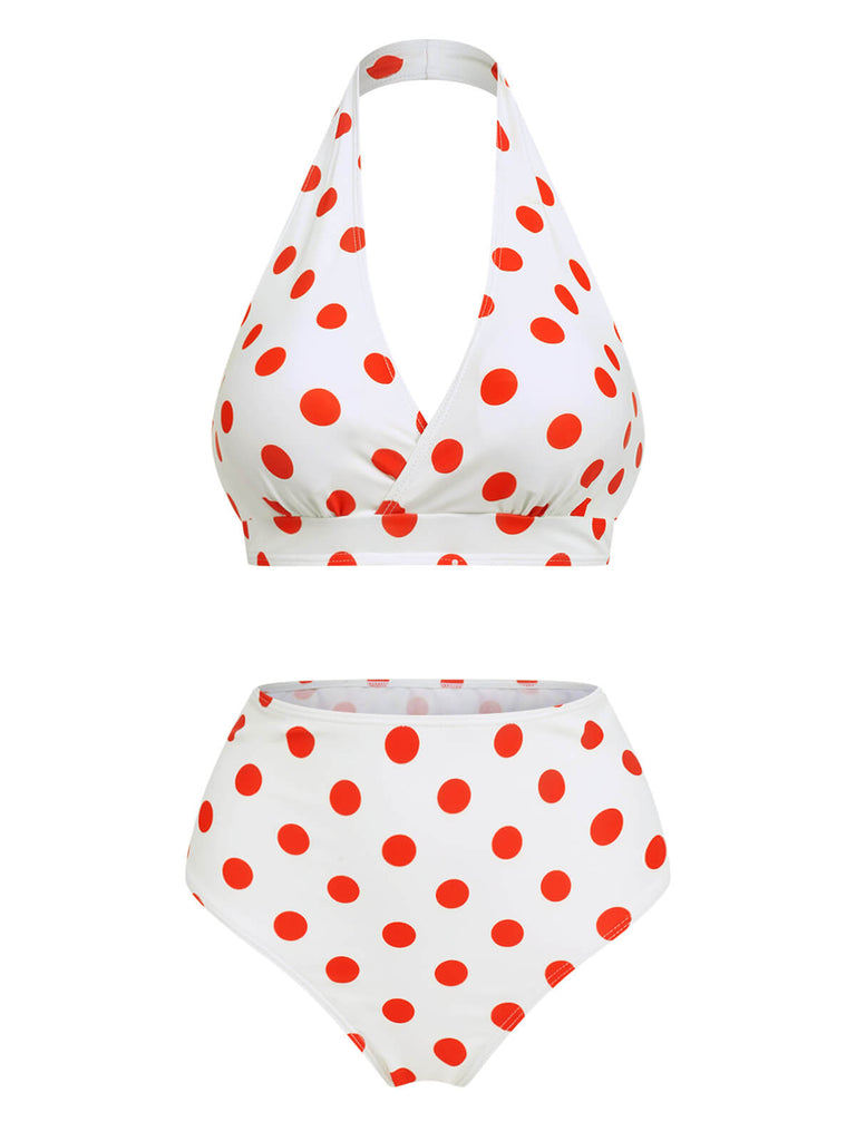 Ensemble bikini et tablier rétro à pois