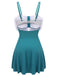 Maillot de bain une pièce bleu licou à nœud des années 1930