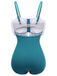 Maillot de bain une pièce bleu licou à nœud des années 1930