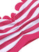 2PCS Maillot de bain rose rouge années 40 à rayures licou