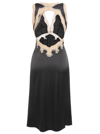 [Prévente] Chemises de nuit en satin à col en V et dos nu en dentelle des années 1950