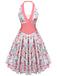 Robe Swing Vintage à Col V Années 50 Rose à Col Licou Décolleté