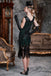 Robe Charleston Vintage Gatsby Année 20 à Franges Paillettes Soirée Cocktail