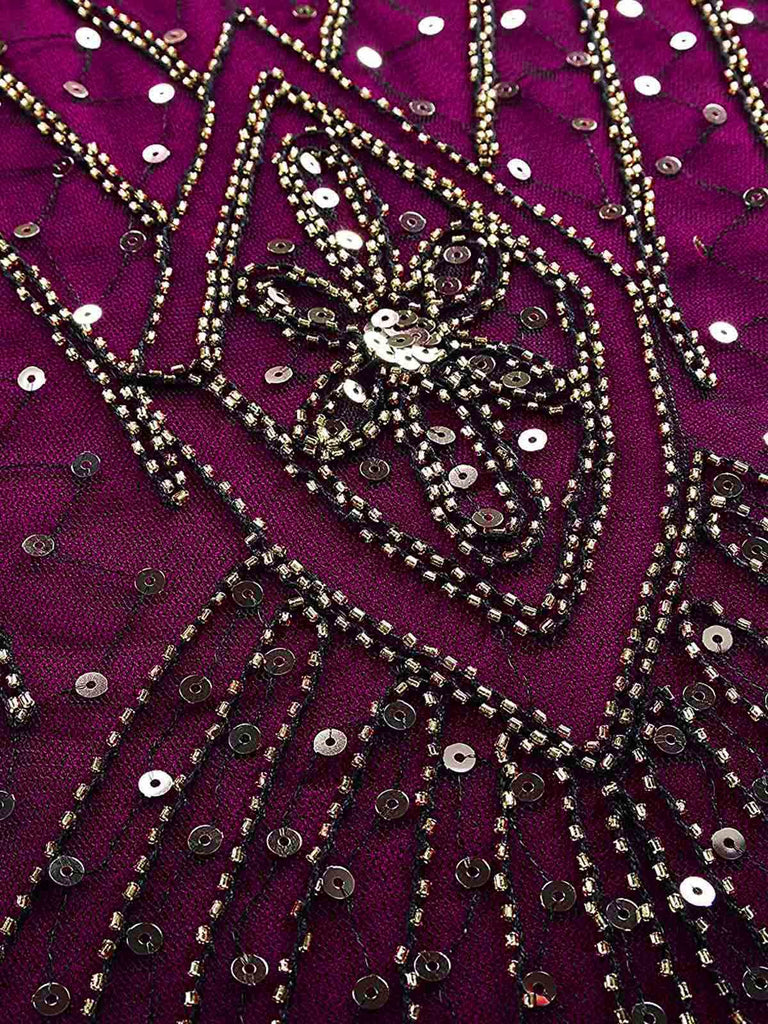 Robe Charleston Vintage Année 20 Gatsby Maxi à Paillettes Soirée Cocktail