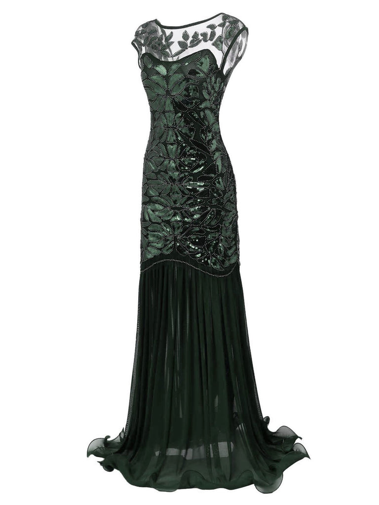 Robe Charleston Vintage Année 20 Gatsby Maxi à Paillettes Soirée