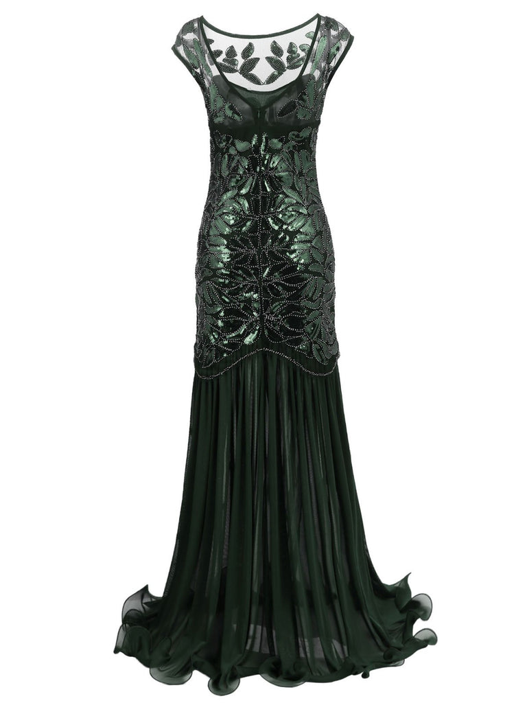 Robe Charleston Vintage Année 20 Gatsby Maxi à Paillettes Soirée