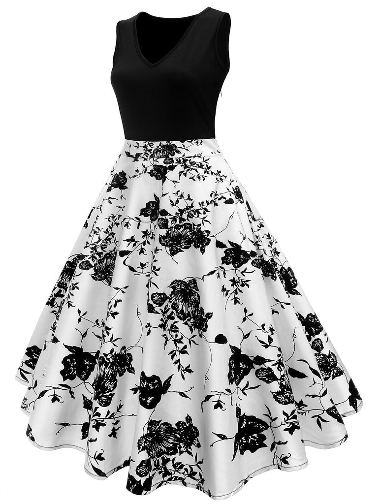 Robe Vintage Année 50 Trapèze Florale Soirée Cocktail Pin Up