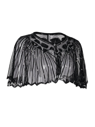 1920s ChĂąle Flapper Ă  Paillettes Cape