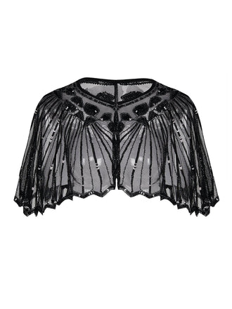 1920s ChĂąle Flapper Ă  Paillettes Cape