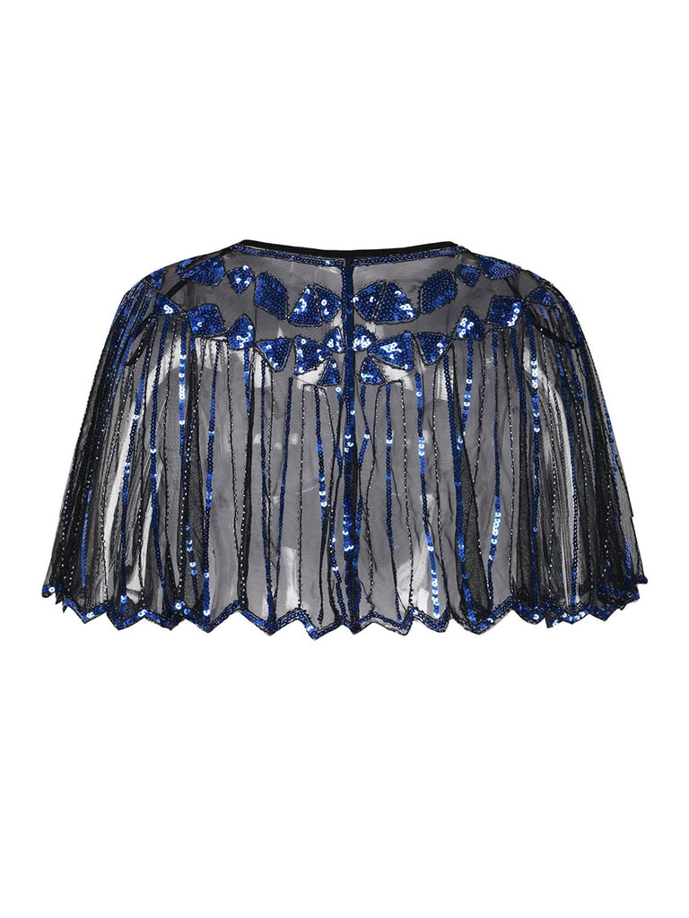 1920s Châle Flapper à Paillettes Cape