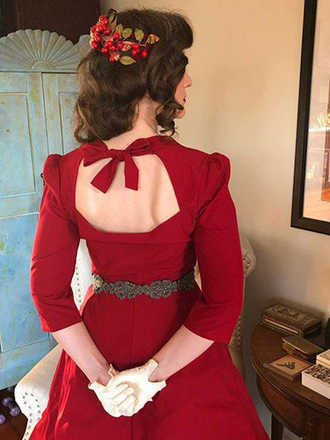 Robe Vintage Années 50 Unie à Manches 3/4